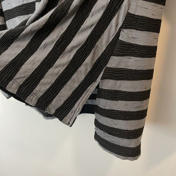 Habitat High Low Top Womens XS Black Gray Stripe Longline V-Neck Tunic Shirt EUC - Picture 8 of 10